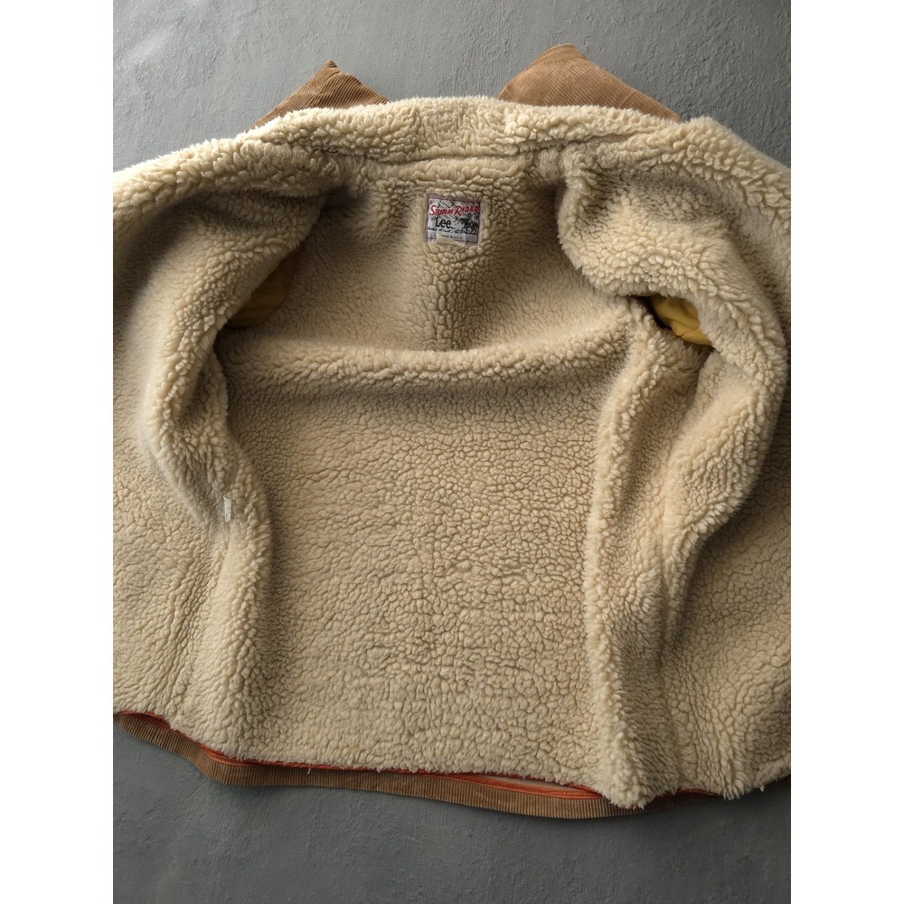 Vintage 1970s Lee Storm Rider Beige Corduroy Fleece Lined Barnstormer Coat 42 - Picture 7 of 14